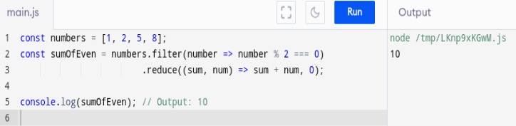 changing array with reduce